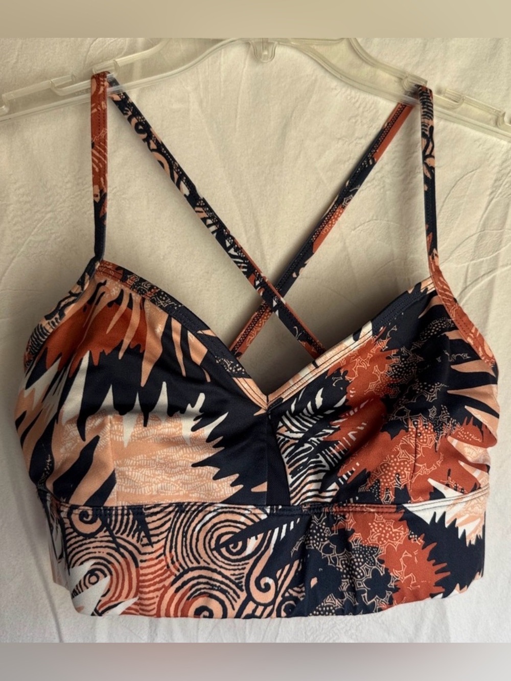 JoyLab Women's Strappy Sports Bra - Rust &Navy